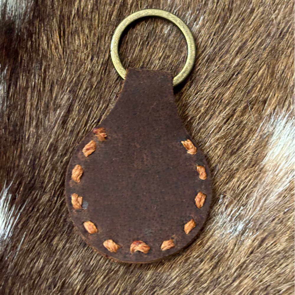 Custom Made Leather Keychain: Monogram Available